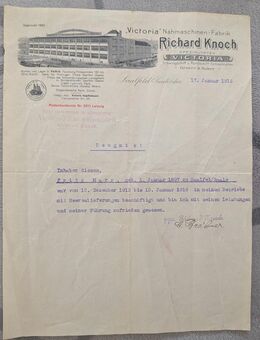 Historisches Arbeitszeugnis von 1916 - Mechernich