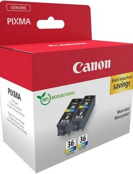 Canon CLI-36 CL (Doppelpack) Tintenpatrone (Packung, 2-tlg)