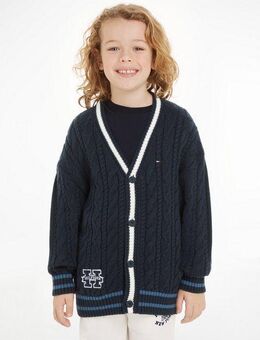 Tommy Hilfiger Strickjacke H CARDIGAN SWEATER Kinder bis 16 Jahre mit Logopatch