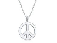 Kuzzoi Lange Kette Herren Peace Frieden Massiv 925 Silber