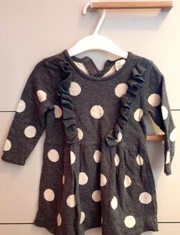 Kleid langarm dunkelgrau mit Punkten Gr. 74 - Kissing