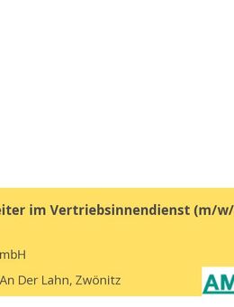 Sachbearbeiter im Vertriebsinnendienst (m/w/d) - Zwönitz