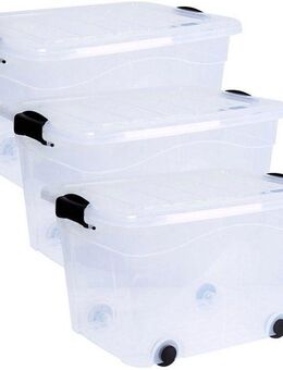 Siena Home Aufbewahrungsbox Anzio (3 St), mit Rollen, Kunststoff