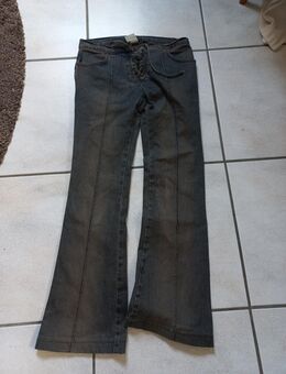 braun/blaue Jeans mit Schlag Größe 34 zum Schnüren - Dortmund Aplerbeck