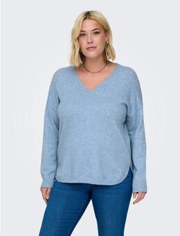 ONLY CARMAKOMA V-Ausschnitt-Pullover CARMARGARETA LS PULLOVER KNT NOOS