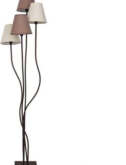 näve Stehlampe Boho, ohne Leuchtmittel, 4flg., E14, Textilschirme 2x beige, 2x braun, inkl. Fußschalter