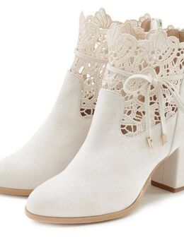 LASCANA High-Heel-Stiefelette mit modischer Spitze und bequemen Blockabsatz, Ankle Boot, Stiefel