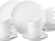 Seltmann Weiden Kaffeeservice Geschirr-Set, Service Liberty (18-tlg), 6 Personen, Porzellan, Teller Set, Tassen, weiß, Made in Germany, 18 Teile, für 6 Personen