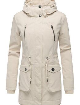 Ragwear Kurzmantel Ellsa YOUMODO Winterparka mit auffälligen Taillenzugkordeln und Kapuze