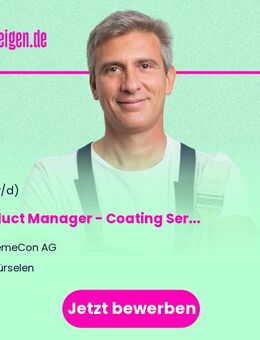 Product Manager (m/w/d) - Coating Service | PVD-Beschichtung | Zerspanung - Würselen