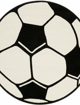 HANSE Home Kinderteppich Fußball, rund, Höhe: 10 mm, Kinder-Teppich, Rutschfest, Kurzflor, Fussball, Kinderzimmer, Spiel