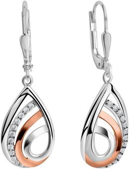 Firetti Paar Ohrhänger Schmuck Geschenk Silber 925 Ohrschmuck Ohrringe Tropfen bicolor, mit Zirkonia (synth)