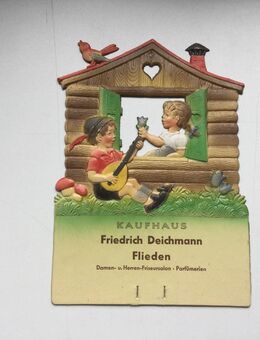 Kaufhaus Friedrich Deichmann Flieden Vintage Sammler Pappwerbung 1950er Jahre - Fulda