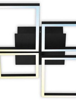 Briloner Leuchten LED Deckenleuchte 3093018 FRAME, CCT - über Fernbedienung, Farbwechsel, Nachtlichtfunktion, Timerfunktion, LED fest integriert, Kaltweiß, Neutralweiß, Tageslichtweiß, Warmweiß, Deckenlampe, 75x46,7x7,5cm, Chrom-Alu, Wohnzimmer,...