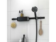 hansgrohe Brausegarnitur WallStoris, 3 Strahlart(en), Komplett-Set, Bundle Duschkopf 10,5cm, wassersparend, Wandstange mattschwarz