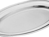 PINTINOX Servierplatte Vassoi, Edelstahl, (1-tlg), oval, Edelstahl 18/10, spülmaschinengeeinget