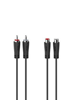 Hama Audio Verlängerungskabel, 2 Cinch Stecker, 2 Cinch Kupplungen 5m Audio-Kabel, Cinch, Cinch (50 cm)