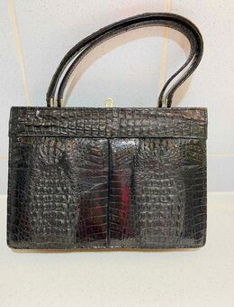 Echt Vintage Leder -Tasche schwarz 50er/60er Jahre - Düsseldorf