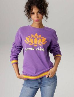 Aniston CASUAL Sweatshirt Frontdruck mit abstrakter Seerose und Schriftzug