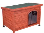 Spar-Komplettset: Hundehütte Woody Flachdach mit Isolierung - Größe L: B 115 x T 76 x H 80 cm