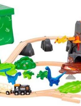 BRIO® Spielzeugeisenbahn-Erweiterung BRIO® WORLD, Dinosaurier Deluxe Set, (Set, 45-tlg), FSC® - schützt Wald