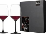 Eisch Germany Rotweinglas KAYA BLACK, Kristallglas, in Handarbeit, Schiefer- Glasur veredel, 600 ml, 2tlg.,Made in Germany