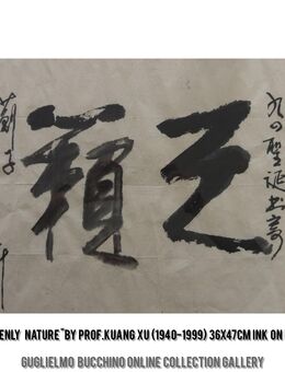 'Himmlische Natur" von Prof.Kuang Xu,47x36cm Tusche auf Papier (1940-1999) Spezielles Angebot. - Altensteig