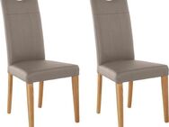 Home affaire Esszimmerstuhl Roberta (Set, 2 St), mit Bezug aus Echtleder und Gestell aus Eiche Massivholz