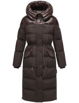 Navahoo Steppmantel Knusperherz 14 Langer gesteppter Damen Wintermantel mit Materialmix