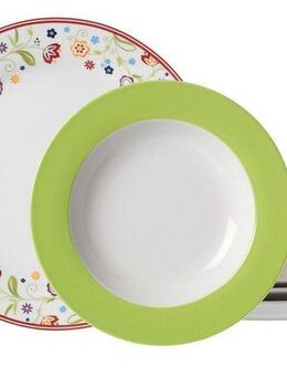 Ritzenhoff & Breker Tafelservice Teller Set, Geschirr-Set SHANTI DOPPIO (8-tlg), 4 Personen, Porzellan, 8 Teile, für 4 Personen