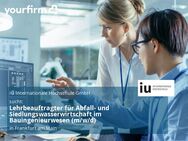 Lehrbeauftragter für Abfall- und Siedlungswasserwirtschaft im Bauingenieurwesen (m/w/d) - Frankfurt (Main)