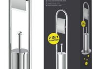 Eisl WC-Garnitur Toilettenpapierhalter stehend, Standgarnitur mit Toilettenbürste, WC Bürstengarnitur freistehend
