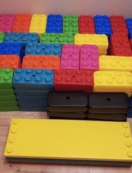 Vermiete Vermietung zum mieten leihen rent Kindergeburtstag Hochzeit Feier Einschulung Geburtstag 212 ESDA Funblocks Fun Blocks + 4 Regalplatten XXL Spielsteine Bausteine Riesenbausteine 424 + 8 Regalplatten - Großbeeren