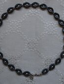 Hämatit Collier Kette 925er Silber facettiert Süßwasser-Perlen HSE24 in 61194