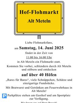 Hofflohmarkt in 19069 Alt Meteln am 14. Juni 2025 – Stöbern, Finden, Feilschen! - Alt Meteln