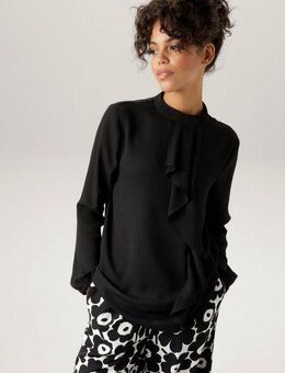 Aniston CASUAL Langarmbluse mit kleinem Volant im Vorderteil