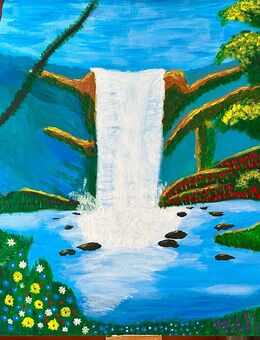 Bild auf Leinwand Wasserfall - Bad Lippspringe