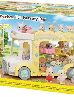 Sylvanian Families Spielzeug-Bus Erlebniskindergarten Bus Regenbogen (5744)