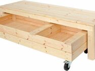 PLUS Sandkasten Fun mit Rädern und Sitzbank - 180 cm, Made in Europe