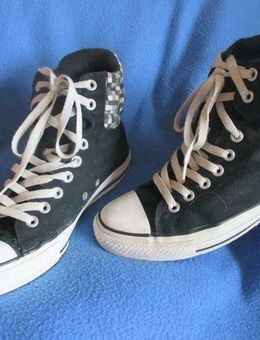 NEUw * Damen oder Herren * Unisex * Stoff * Basket * Freizeit * Chucks * Schuhe mit Karos "Converse All Star" Gr. 7½ * 41- 42 * schwarz * grau * Rar * - Riedlingen