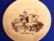DDR Holzteller handgemalt Motiv "Wartburg" - Creuzburg