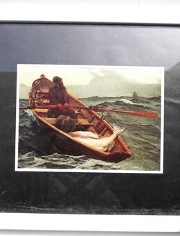 Wandbild, Fischer im Boot bei rauher See - München