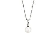 Orolino Kette mit Anhänger Gold 585 mit Brillant 0,025ct. und weißer Perle 6mm