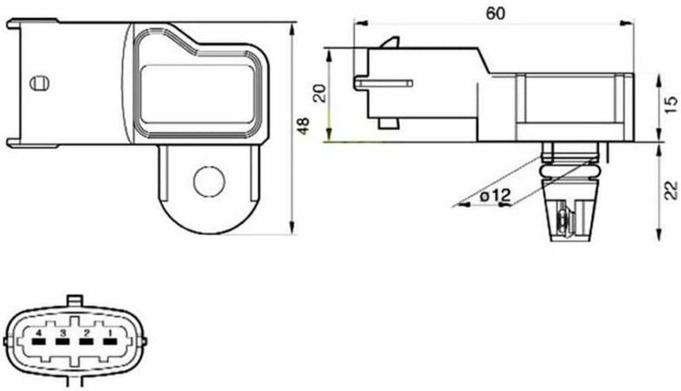 Drucksensor Ladedruck Sensor Opel Vectra C Bosch 0281002437