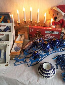 Weihnachtliche Dekoration in Blau + Tanne - Berlin Mitte