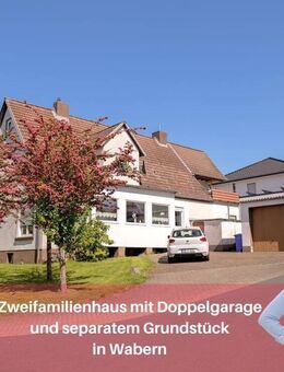 Wohnen im Grünen: Attraktives Zweifamilienhaus mit viel Platz und Doppelgarage - Wabern