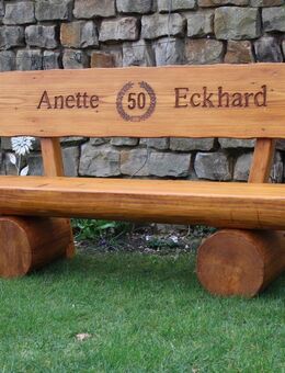 Gartenbank aus Lärche. Holzbank. Hochzeitsgeschenk. Rentnergeschenk. Weinachtsgeschenk. - Steyerberg
