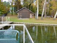 Wassergrundstück mit Bootssteg, EFH + Nebengelass - Heidesee