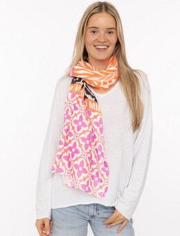 Zwillingsherz Schal Viskose Mix "Animal Block", Schal mit Mustermix und Schriftzug