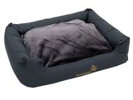 Hundebett Sleepy Time grey mit Kissen - L 80 x B 65 x H 30 cm